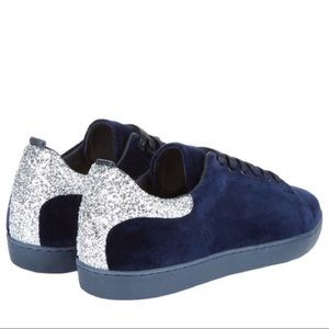 Maje Blue Velvet Sneakers Size 39 NEW